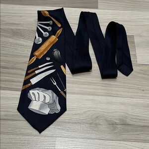 A. Roger’s The Chef 1997 Themed Black Tie with Kitchen Utensils Navy Blue Formal